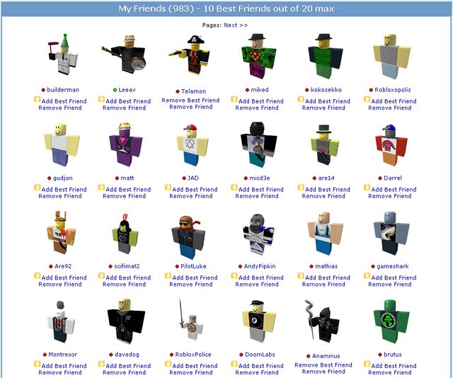 Friends - Legacy Roblox Wiki